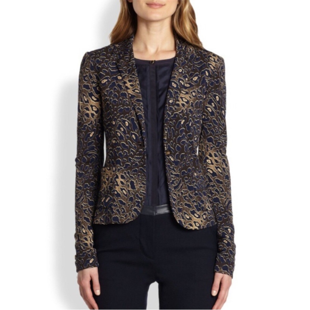 Tory Burch Galena Leopard Print Blazer size S